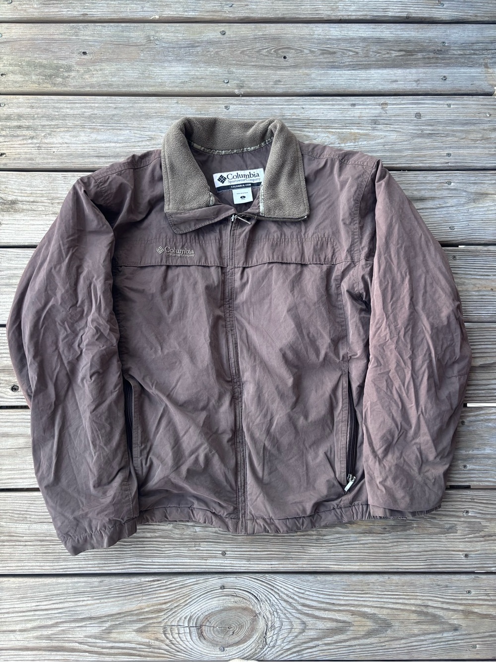 Columbia Men’s Brown Fleece Lined Zip Jacket